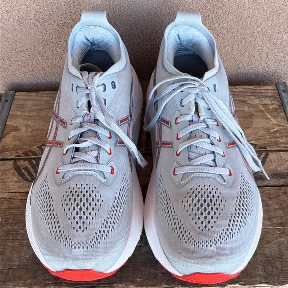 Asics Men’s Gel-Kayano 31 Running Shoe in Grey/Fiery Red
